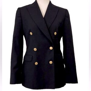 Black Wool Blazer Gold Sheep Buttons 346 Brooks Brothers Sz 8 6 Vintage Jacket